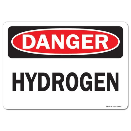 SIGNMISSION Safety Sign, OSHA Danger, 18" Height, 24" Width, Aluminum, Hydrogen, Landscape OS-DS-A-1824-L-19402